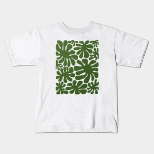 Abstract green flowers Kids T-Shirt